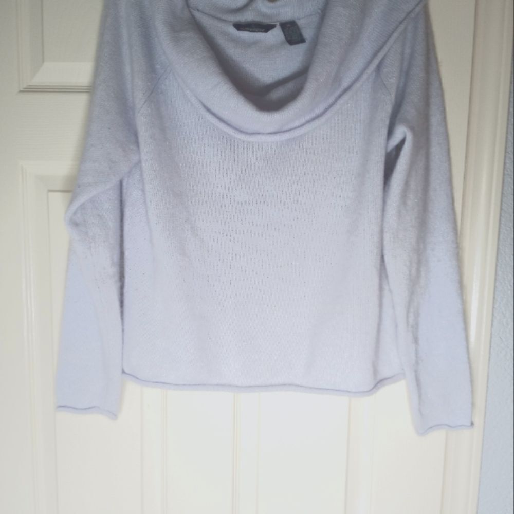 Hillard Hanson XL Blue AngoraWool Blend RaglanLslv Knit CowlNeck WomenTopSweater - Picture 2 of 10